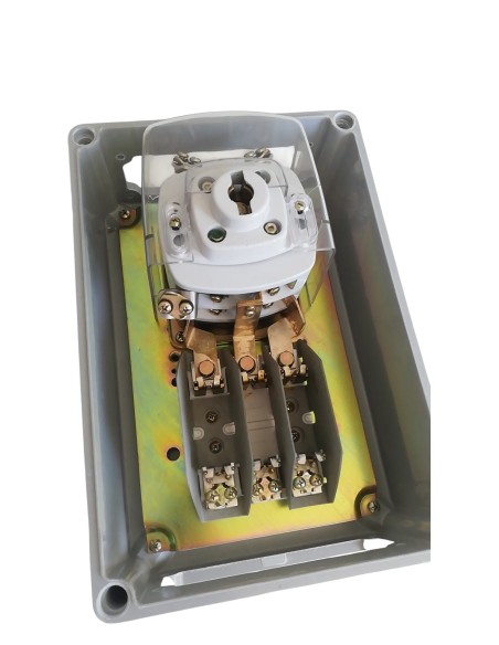 Interruptor seccionador Palazzoli 293053 CAM 4p 100a fnh00 con base portafusibles en contenedor termoendurecible ip65